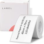 NIIMBOT Labels for B1/B21/B3S Label Maker, 1.57'' x 2.76'' (40x70mm) Thermal Sticker Label, Waterproof, Oil-Proof and Tear-Proof NIIMBOT Labels, 1 Roll of 110 Self-Adhesive Thermal Labels (White)