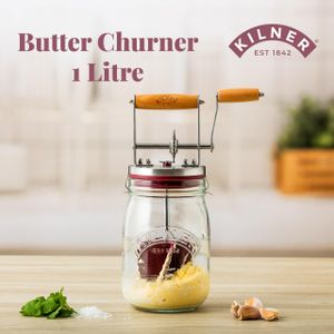 Kilner 1L Butter Churner – Glass Hand Crank Butter Maker