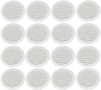 4" Round Plastic Louver Soffit Air Vent Reptile Screen Grille Cover (16, White)