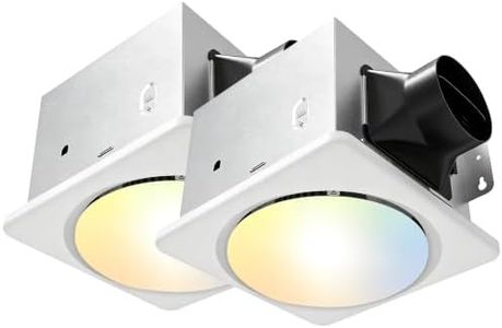 NOVELUX Bathroom Exhaust Fan with Light, HVI&UL Certified 120 CFM 1200LM 9.4"×9.4" Ceiling Mount Shower Ventilation Exhaust with Light, 1.2 Sones,Bathroom Fan LED Light 2700K/4000K/6500K 2-pack