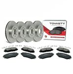 [Front and Rear] TOVASTY Brake Pads and Rotors Kit for Honda Accord 2008-2012 (LX-S Coupe & LX,LX-P,SE, Sedan) OE Series [BK0585]