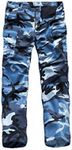 Backbone Mens Womens Casual Street Fashion Camo Cargo Pants Army Combat Military BDU Pants Work Hunt Pants (Sky Blue Camo,Size 34)