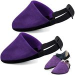 Zhanmai Bowling Shoe Slider 2 Pack Bowling Shoe Cover with Elastic Band Adjustable Bowling Accessories for Men Women Bowler Playing Ball Dancing, L(Black, Purple)