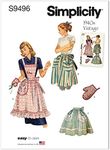 Simplicity S9496 Sewing Pattern Misses' Vintage Apron, Size One Size Only