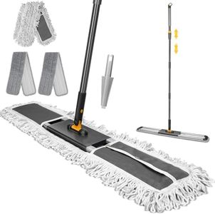 MASTERTOP Commercial Mop, 36'' Large Dust Mop,Heavy Duty Industrial Push Mops with 3 Reusable Microfibre Pads & 62'' Adjustable Handle for Home,Hotel,Mall,Warehouse