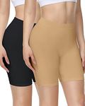 Yeblues Slip Shorts Women Seamless Tummy Control Anti Chafing Panties for Under Dress, High Waist Soft Yoga Bike Shorts