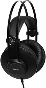 AKG K52 Geschlossener Hochleistungs-Monitoring-Studiokopfhörer, kabelgebunden, leichtes Design, 3,5-mm- und 1/4-Zoll-Adapter, 3 m Kabel - Schwarz