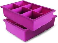 Ice Cube Mold Silicone Ice cube Tray Large Squares 2 x 6 Big Ice Cube Molds Set - Makes 12 Cubes! The Large Ice Cube Molds Made from Food Grade Silicone & are Reusable