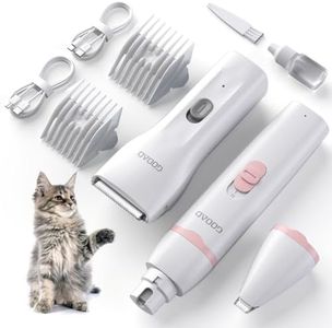 Gooad Cat Clippers for Matted Hair, Quiet Cat Shaver for Long Hair, Cordless Cat Hair Trimmer for Grooming, Cat Paw Trimmer Nail Grinder,Pet Shaver Cat Grooming Kit for Cats Small Dogs Animals(White)