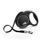 Flexi Black Design Tape Black Large 5m Retractable Dog Leash/Lead for dogs up to 50kgs/110lbs