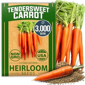 HOME GROWN Tendersweet Carrots Seeds Pack (Daucus carota subsp. sativus) - 3000 Non-GMO Heirloom Carrot Seeds for Planting Outdoors - High-Germinating Vegetable Seeds for a Lush Garden
