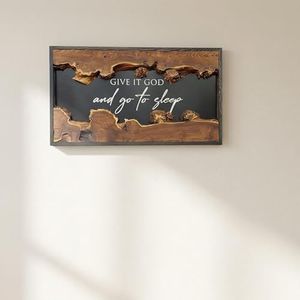 Custom Wood Quote Sign Personalized Horizontal Wall Art Natural Framed Wood Decor w/Custom Text for Home Living Room & Office 72"x24"