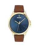 HUGO Analogue Quartz Watch for Men with Brown Leather Strap - 1530134