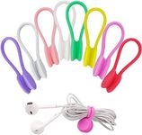 Cord Ties for Electrical Cords - 8Pcs Multicolor Wire Twist Ties Heavy Duty Magnetic Cable Clips Silicone Cord Ties - USB Reusable Cable Ties Cord Clips for Desk Cable Ties Reusable Silicone Wraps