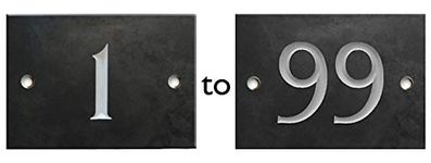 House Sign - Engraved Slate House Number - 1 to 99. Same Day Dispatch