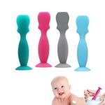 DHinkyoung 4 Pcs Baby Diaper Cream Spatula Silicone Nappy Rash Cream Applicator Baby Butt Spatula with Suction Cup for Newborn Baby Facial Cosmetic