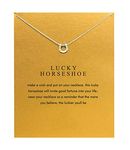 Baydurcan Girls Horseshoe Necklace Horseshoe Pendant Chain Necklace With Message Card Gift Card (Horseshoe S)