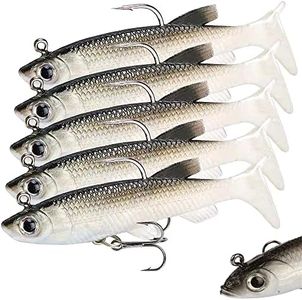 Qiwenr 5Señuelos Pesca,Senuelo Minnow,Blandos senuelos de Pesca,Señuelos Pesca Black Bass Cebos Artificiales de Pesca para Mar Articulos de Pesca Señuelos para Lucio para la Pesca de Agua Salada