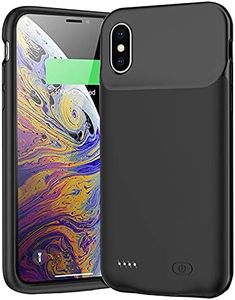 Battery Case for iPhone Xs Max, 10000mAh Slim Portable Protective Charging Case Compatible with XS Max (6.5 inch) with Carplay Extended Rechargeable Extended Battery Pack Charger Case (Black)