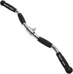 Mount Hood Pro-Grip EZ Curl Bar [27 Inch] Cable Attachment with Rubber Grips for Bicep Curl Arm Triceps