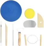 eZAKKA 11.8 Inch Sculpting Wheel, Double-Sided Heavy Duty Metal Banding Wheel with Pottery Tool for Ceramics Model Making Clay Modeling, Blue, 1+8 PCS