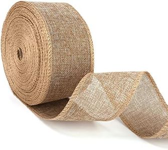 Burlap Ribbon Fabric Wired Edge 20 Yards for Decoration (2.5inch, Natural)