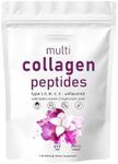 Multi Collagen Protein Powder, 1 Lb, Micro Ingredients Multi-Hydrolyzed Protein Peptides Type I, II, III, V, X, with Biotin & Vitamin C, Non-GMO, Unflavored, Keto & Paleo Friendly