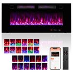 ORALNER 42” Smart WiFi Electric Fireplace, Ultra Thin Linear Recessed & Wall Mounted Fireplace Heater with 12 Adjustable Flame Color, 5-Level Brightness & Speed, Remote Control, 12H Timer (42 INCHES)