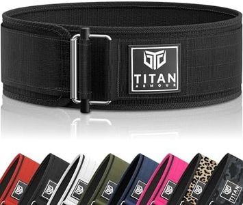 Titan Armour Weight Lifting Belt, Self-Locking Gym Belt, Black M