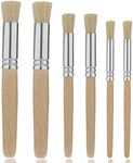 TOYMIS 6Pcs Wooden Stencil Brushes, Natural Bristle Stencil Brushes for Acrylic Painting, Oil Painting, Watercolor Painting, Card Making, DIY Art Crafts Project (3 Sizes)