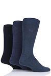 Mens 3 Pair Pringle Endrick Plain Trouser Socks - Denim Blue 7-11