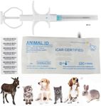 VENREA Universal Pet Microchip 134.2khz Registration Animal Implant Chip FDX-B Pet ID Microchip for The Management and Tracking of Dog Cat Cow Pig Rabbit Pigeon Fish (10 Packs, 1.25x7mm)