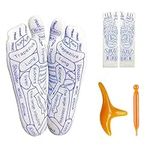 Reflexology Socks with Tools, Acupressure Reflexology Socks Set with Trigger Point Massage Tool, Foot Massage Socks for Tired Relieve (Women,Size 35-39)