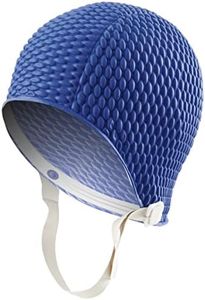 Sporti Bubble Swim Cap With Chin Strap (Navy)