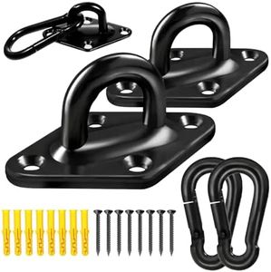 ZLQHHYL 1800lb Heavy Duty Hammock Hanging Kit - Upgraded Stainless Steel Hooks with Snap Hooks & Screws for Wall, Ceiling Mount (Indoor/Outdoor)