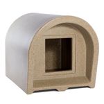 Kitty Cabin Outdoor Cat Shelter by Cosy Cabins - Durable Garden Cat Igloo – Suitable for Other Small Pets - Moulded Plastic – Drainage Holes – Easy to Clean – No Assembly Required (Sandstone)