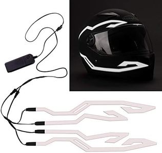 JIGUOOR 4PCS Motorcycle Helmet Light, Night Riding Signal Helmet EL Light, 3 Mode Led Helmet Light Strip Decoration Accessories Kit for Motorcycle (White,Battery Powered)
