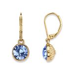 1928 Jewelry "Best Of Times" 14K Gold Dipped Light Blue Faceted Drop Earrings