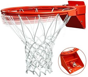 PROGOAL Basketball Rim Replacement, Breakaway Heavy Duty Flex Rim 5/8-In, Standard Goal Reinforced Mounting Bracket Indoor and Outdoor (1-spring basketball rim)