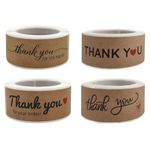 Store2508 4 Rolls Large Thank You Stickers Craft Paper 3x1 Inch. Thank You for Your Order Stickers (4 Rolls)