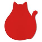 Hsxnam Funny Leather Mouse Pad Cute Cat Shape Mouse Pad, Office Desk Accessories Decor for Women Small Mousepad with Non-Slip Rubber Base Washable Waterproof, 9.7" x 8", Bright Red