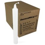 Long White Household Candles Unscented (Box of 48). Perfect for Church Ceremonies and emergency use. Made in U.S.A.