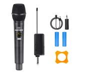 hayden HY-07 Wireless Mic, Dynamic Microphone, Karaoke Handheld mic System 6.35mm Jack, 30-50 Meter Cordless Range for House Parties, Karaoke Singing,Wedding,School Presentation,Speaker,Amplifier.