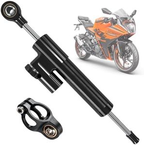 BICMDO 10-Inch Universal For Motorcycle Steering Damper Stabilizer Steering Stabilizer for R3 R6 R15 R125 R25 FZ1 FZ8 FZ09 MT09 ZX6R ZX14R GSXR600 CBR600RR 1000RR CB400 CB1000 GSX1300R (Black)