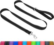 Taglory Dog Leads for Small Medium Dogs | Double Sided Reflective | Soft Neoprene Padded Handle | 2 cm Wide by 180 cm Long | Black