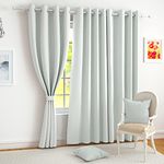 Story@Home Blackout Curtains for Semi Long Door 8 Feet Long Set of 4 | Thermal Insulated | Plain Design | 100% Room Darkening Curtain | Perfect for Decorative & Festive Gifting | 116 x 215 cm, Grey