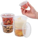 Coselena 100Pcs Round Food Containers with Lids - 100ml (4oz) Takeaway Containers with Lids for Meal Prep | Microwave & Freezer Safe, BPA Free Meal Prep Containers Reusable Plastic Tubs with Lids