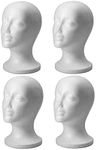 4pc Mannequin Styrofoam Foam Head Model Wig Glasses Hat Display Stand Female Mannequin Manikin Folding Holder Travel Shop Retail