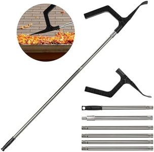 IHKFILAN Outils de nettoyage de gouttière, nettoyeur de gouttière télescopique, 240 cm de long, grattoir portable pour nettoyer les feuilles et les débris