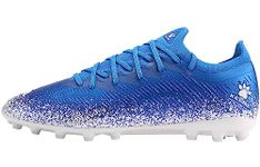 KELME Pro Soccer Cleats Fly-k for Men's and Women's Outdoor and Indoor - Unisex Adult Sizes - Artificial Grass Soccer Shoe AG, Blue/White, 10